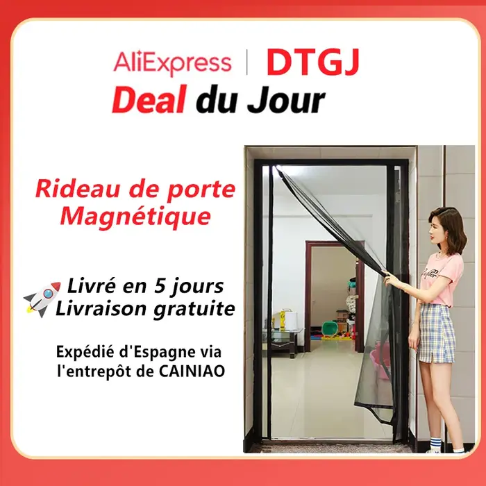 Moustiquaire magnétique pour porte