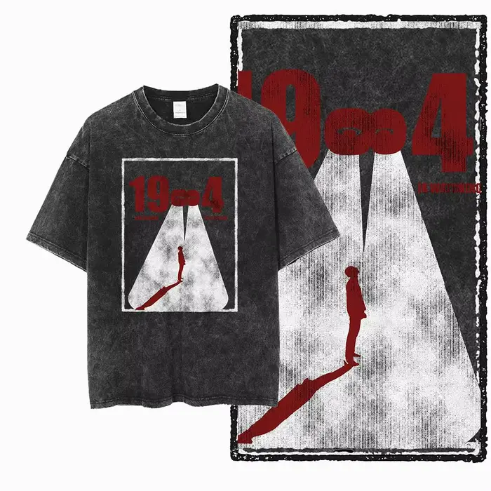 G02 exclusif 100% coton grande taille 1984 graphique hommes T-shirt |   T-shirt col rond pour hommes