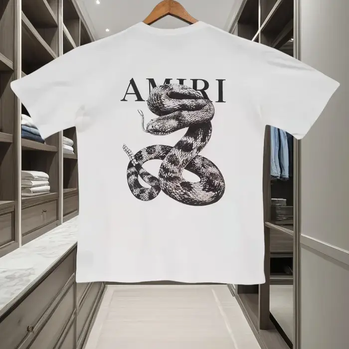 Serpent graphique ample t-shirt léger luxe à la mode à manches courtes unisexe polyvalent tenue déco