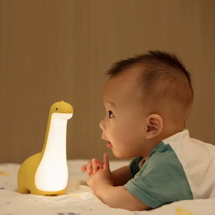 Veilleuse dinosaure mignonne pour enfants, Protection des yeux, lampe de chevet, chargement USB, déc