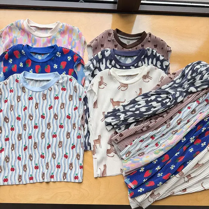 Ensemble été enfants 1-10 ans T-shirt short ours garçon costume fleurs fille tenue ample occassions spéciales journées en famille vacances
