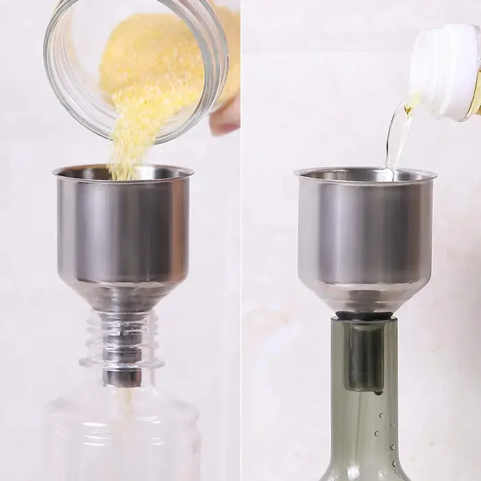 Entonnoir de mise en conserve avec poignée, 4 pièces, lève-pot de conserve en acier inoxydable, ento