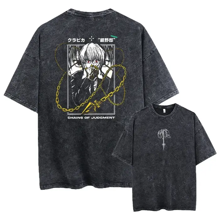 Anime Hunter X Hunter lavé nouveauté hommes vêtements t-shirt Homme graphique T-Shirts hommes t-shir