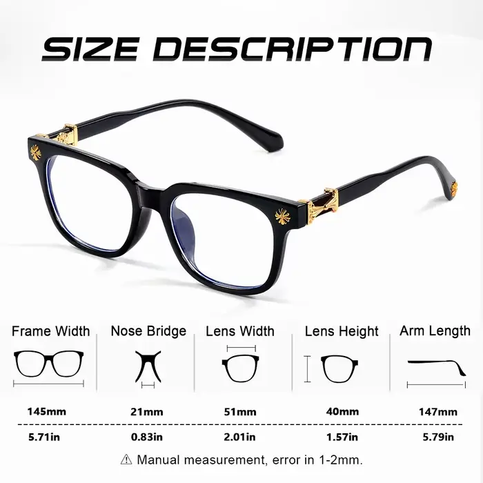 Lunettes carrées Anti-lumière bleue pour hommes et femmes, 1 pièce, monture noire et transparente, u