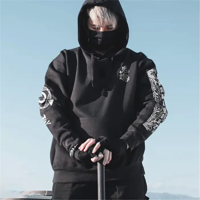 Sweat à capuche imprimé tête de mort pour hommes, sweats à capuche Hip Hop Harajuku, pull à motif en