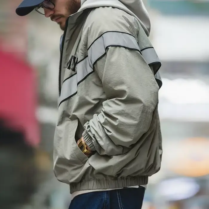 Maden-Blouson Bombardier Vintage pour Homme, Manteau d'Entraînement, Vibe, Coupe-Vent, à Capuche, à 