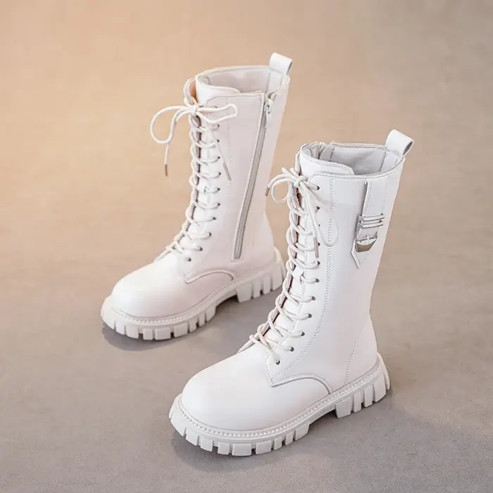 Bottes bébé fille fermeture éclair élégantes, bottes décontractées semelle chaude dentelle confortables