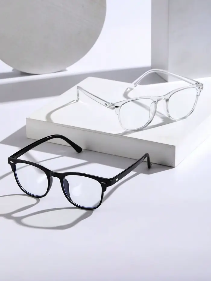 Lunettes transparentes Anti-lumière bleue, monture carrée en plastique unisexe, tendance, pour la re
