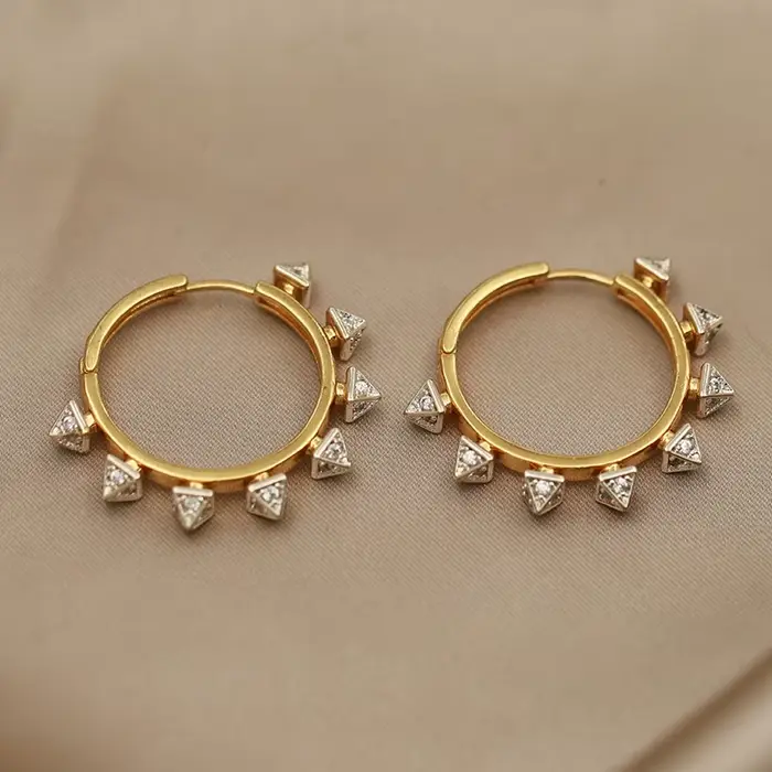 Boucles d'oreilles géométriques en cristal pour femmes, nouveau Design de vue, marque de mode, bijou