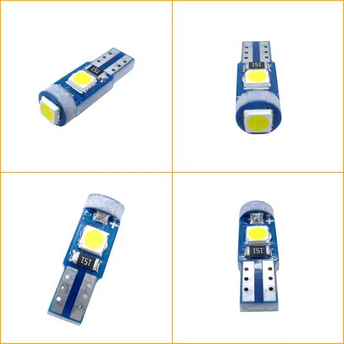Ampoule Led T5 pour tableau de bord, lampe de voiture, W3w w1.2 w 12v, lumières Canbus chauffantes, 