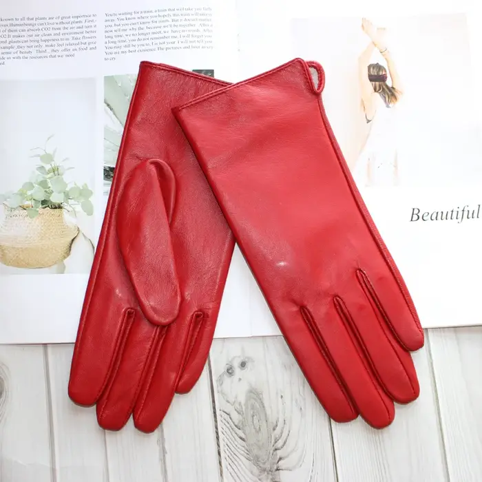 Nouveaux gants en cuir pour femmes, écran tactile en peau de mouton, sans doublure, fins, à la mode,