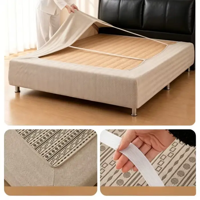 Housse de tête de lit tout-en-un protège-matelas extensible anti-rayures anti-griffures pour chats antidérapante amovible lavable anti-poussière pour chambres propres et confortables