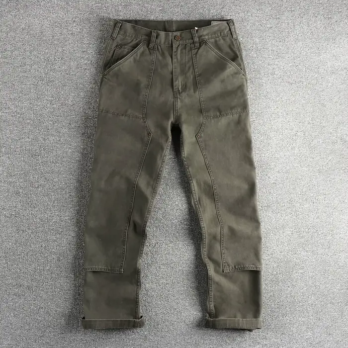 Salopette épaisse pour homme, pantalon droit rayé bleu teint, reproduction tendance, pantalon de cou