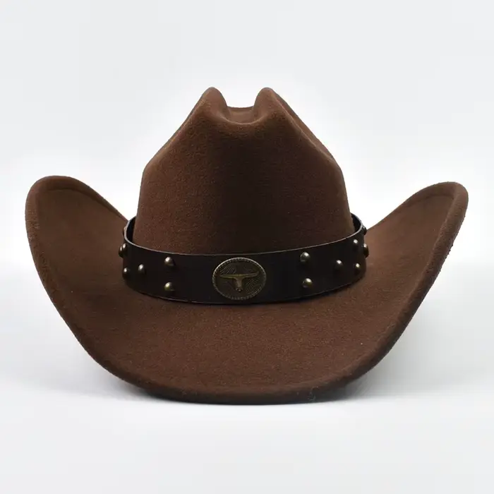 Hommes femmes Vintage grand bord Western Cowboy chapeau Gentleman Cowgirl Jazz chapeau Cloche église