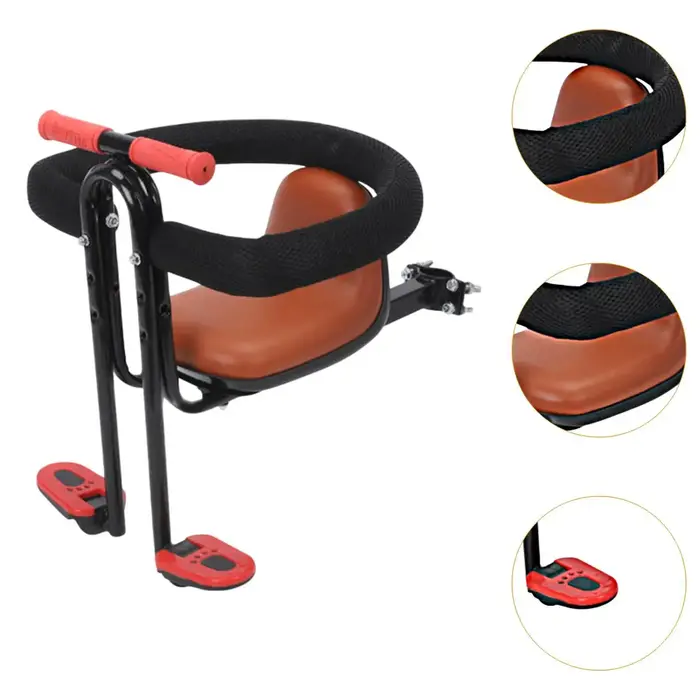 Siège de vélo pour enfant avec barrière de sécurité complète et siège rembourré pour vélo de route pour balades familiales et déplacements quotidiens