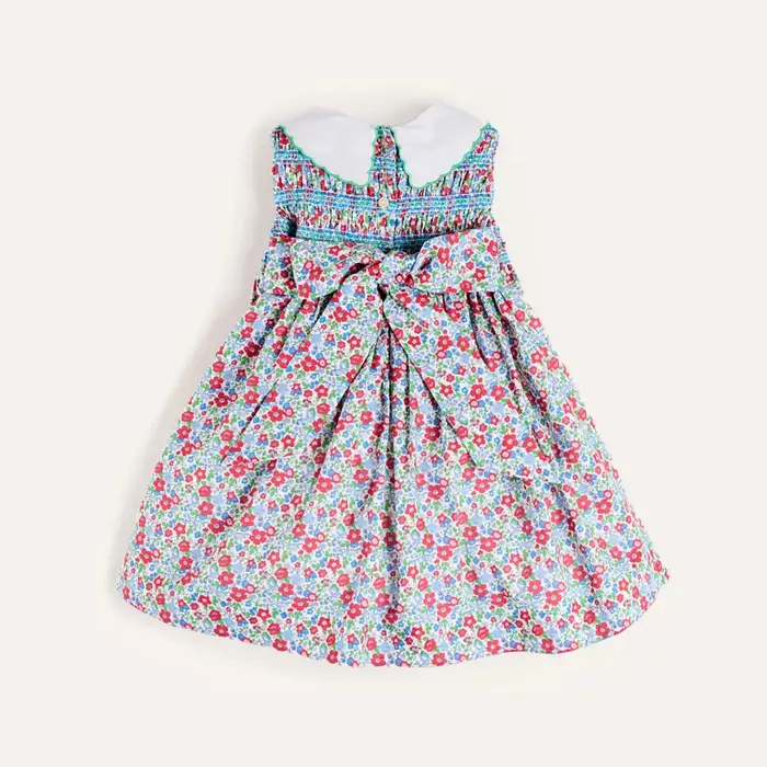 Robe d'été pour fille sans manches de haute qualité avec col brodé de fleurs, couleur rouge, imprimé