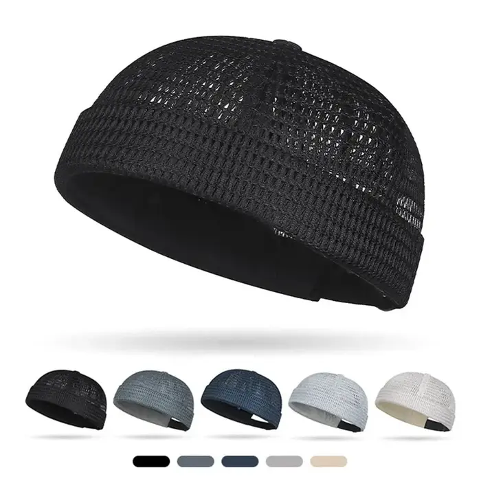Nouveau maille respirant sans bords melon peau chapeau été Ultra-léger réglable Docker bonnets chape