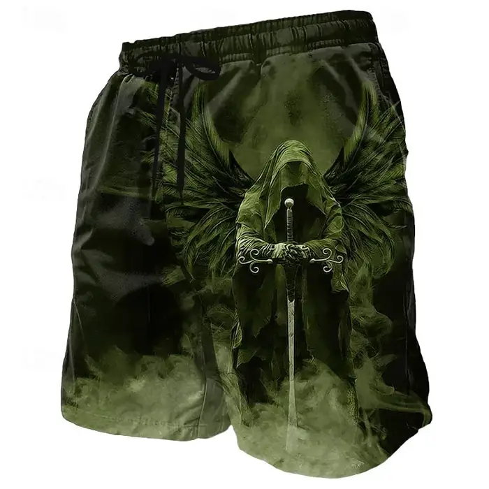 3d ange dieu imprimer maillot de bain pour hommes rue hip hop punk shorts décontractés hommes été sh