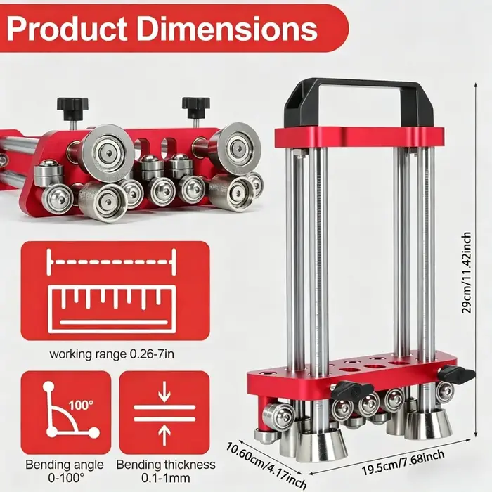 Cintreuse de tôles à 2 stations, Outils pour toitures métalliques, Fabrication de tôles, 0-100 ° Pla
