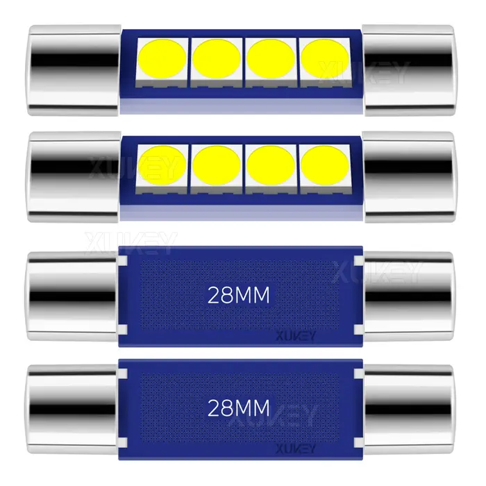 4 Pack 29 28mm LED Fusible 6614F 6612F TS-14V1CP LED Festoon Ampoules Voiture NikPare-Soleil Lumière