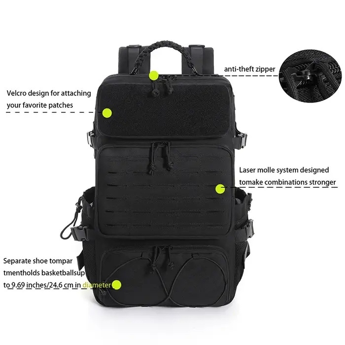 Sac polochon pour homme avec système modulaire de grande capacité, design multi-compartiments avec e