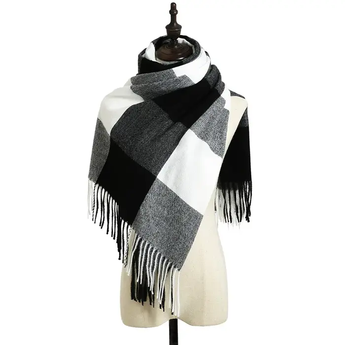 2024 Designer tricoté printemps hiver femmes écharpe plaid chaud cachemire foulards châle marque de 