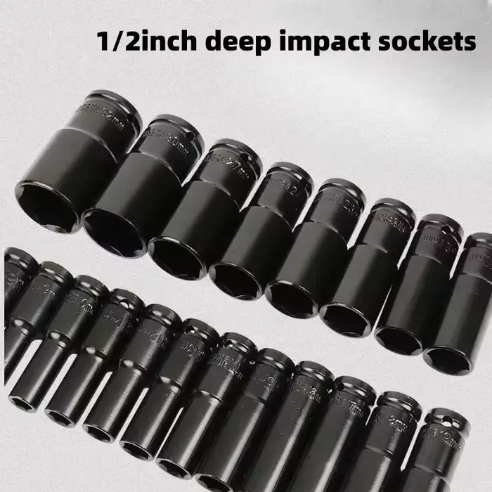 Jeu de douilles à chocs métriques universelles de 10 pièces, 1/2 pouce, douilles profondes pour outi