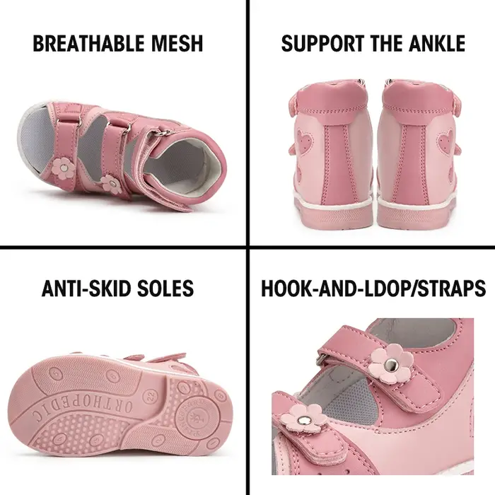Sandales orthopédiques pour enfants princepard Girls chaussures orthopédiques pour enfants avec dos 