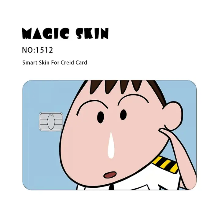 Crayon shin-chan carte de crédit peau mat autocollants pour carte bancaire carte d'identité carte de