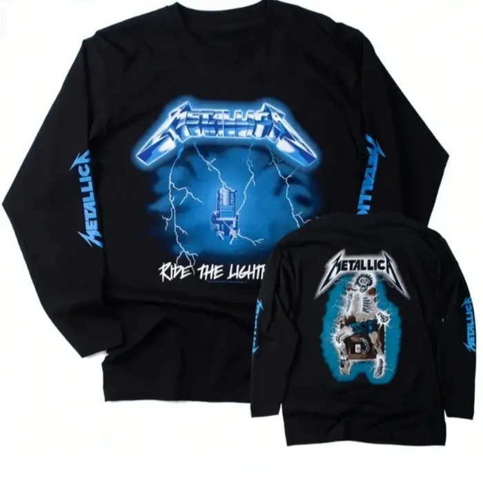 T-shirt rétro à manches longues pour hommes et femmes, imprimé en 3D, avec image de groupe de rock m