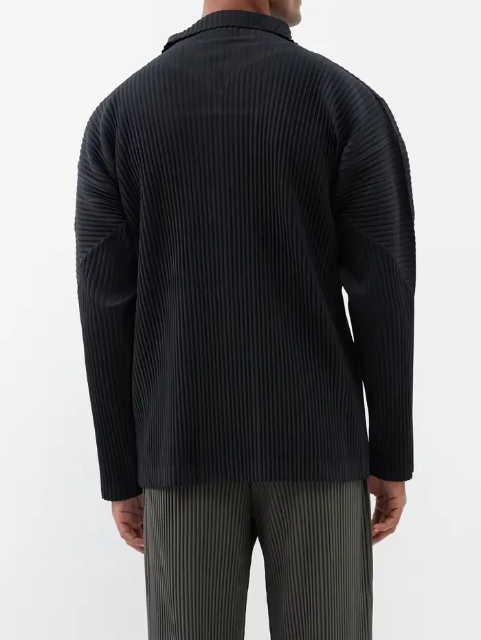 Miyake Plisse homme fermeture éclair plissée décontracté Cardigan rue mode manteau avant bidirection