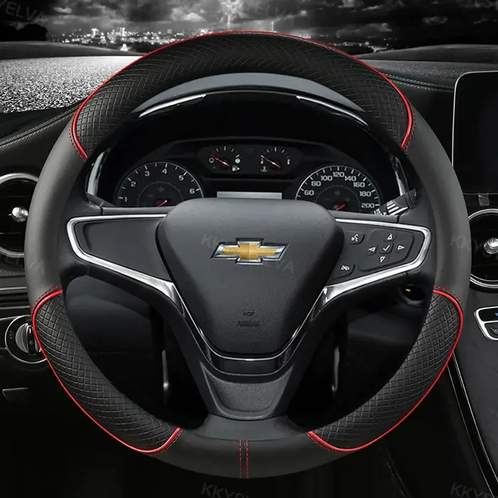Housse de volant de voiture en cuir, 38cm, 15 pouces, pour Chevrolet Cruze Malibu Sail Spark Captiva