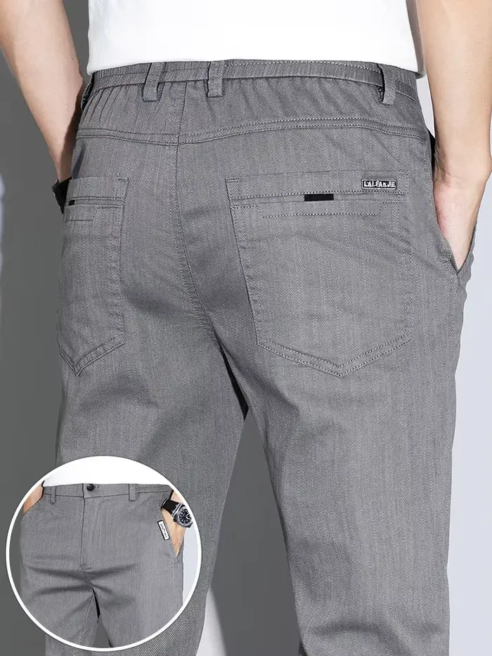2025 nouveaux pantalons décontractés pour hommes printemps été mince affaires droites coton Stretch 