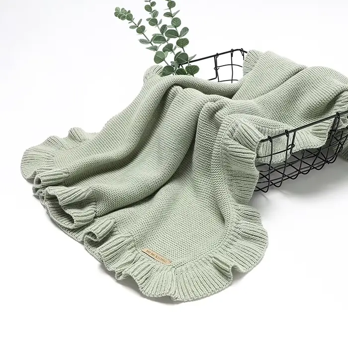 Couvertures tricotées pour bébé garçon, literie de berceau, couette à carreaux pour filles, 90x70cm,