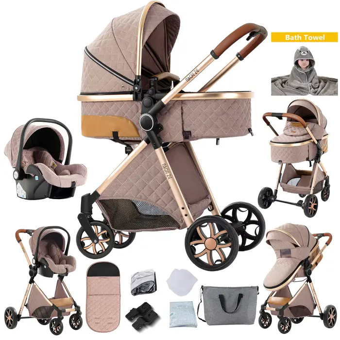 Poussette légère et portable pour bébé, système de voyage avec siège inclinable et panier de rangeme
