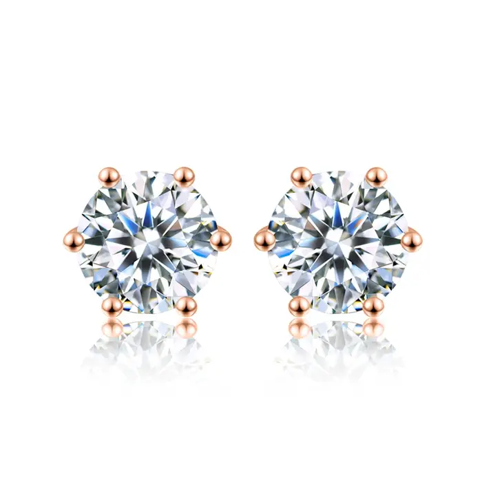 DW 0.1ct-2ct D couleur certifié Moissanite boucles d'oreilles laboratoire créé diamant 925 en argent