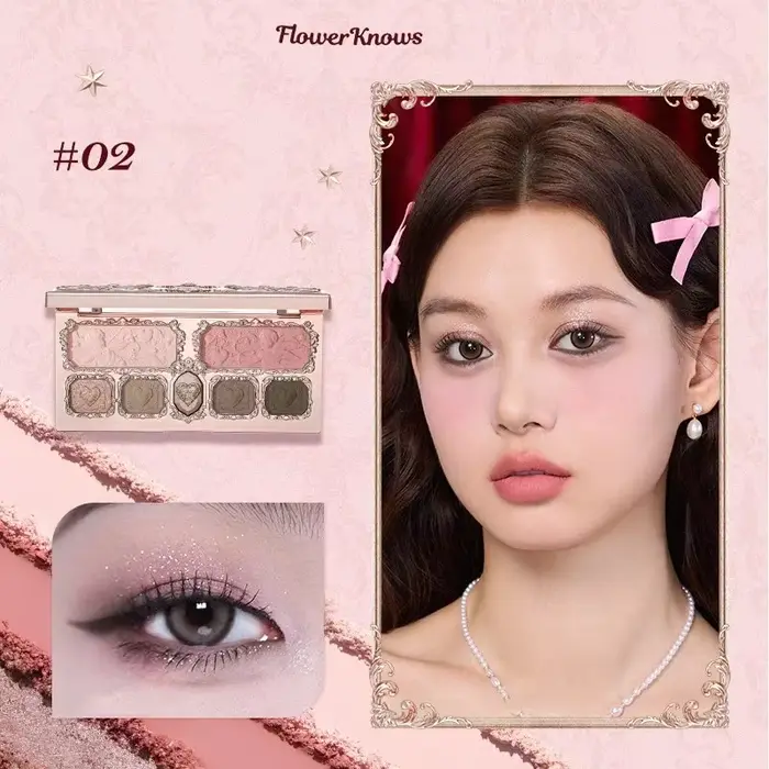 Flowerkaren fraise Cupidon Collection Palette de teint du visage Blush fard à paupières surligneur f