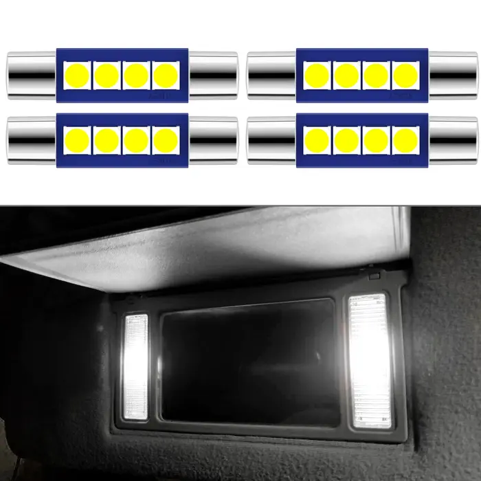 Ampoule LED feston 4x28mm 29mm 6614F, blanche, Super brillante, 6612F 6641, 6000k, pour miroir de va