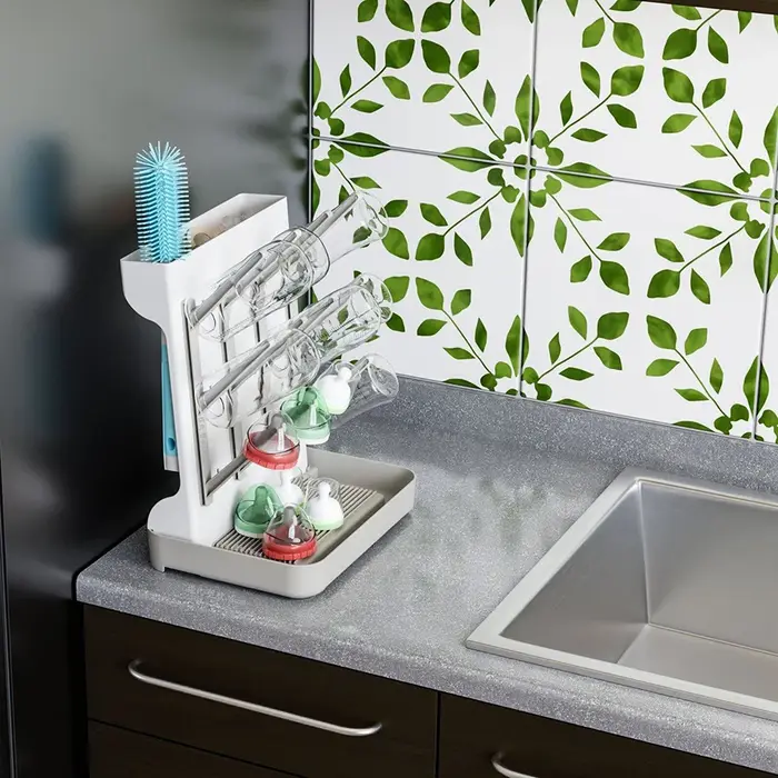 Égouttoir à biberons multi-niveaux grande capacité - Rangement comptoir peu encombrant pour accessoires bébé