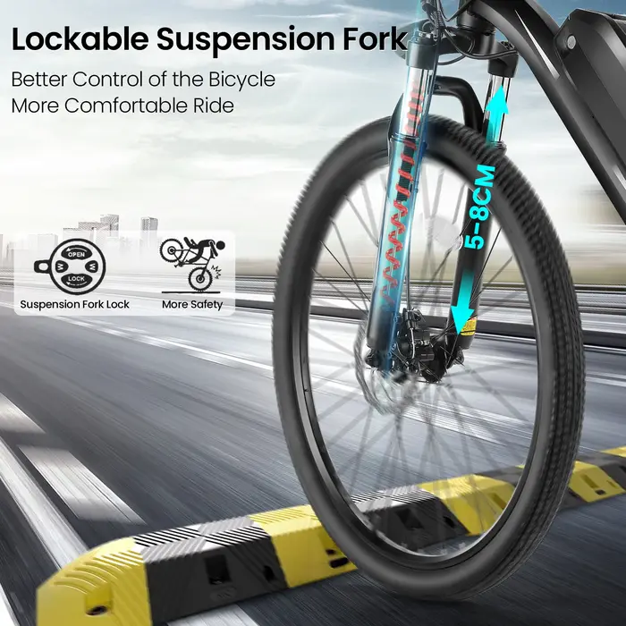 Vélo électrique 27.5 pouces pour adultes, avec moteur Patricia 500W, batterie perfective 49,2 WH, fo