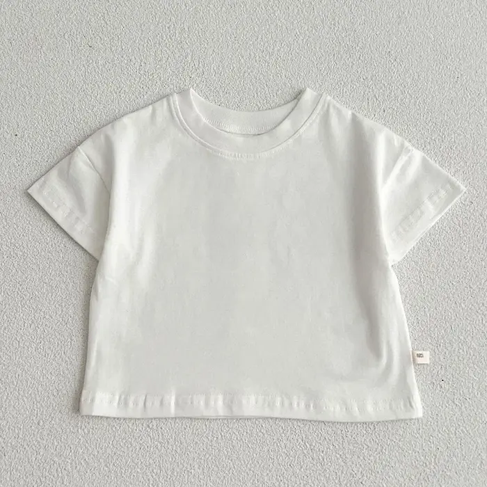 Été bébé garçons filles T-shirt enfant en bas âge dessus de couleur unie vêtements Style coréen infa