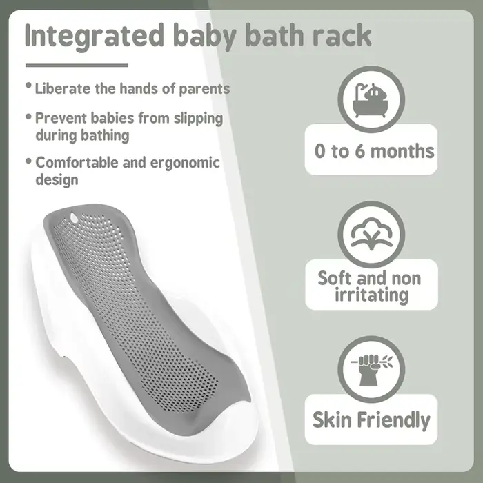 Support de bain doux pour bébés nouveau-nés - Siège de bain ergonomique, facile à nettoyer et confor