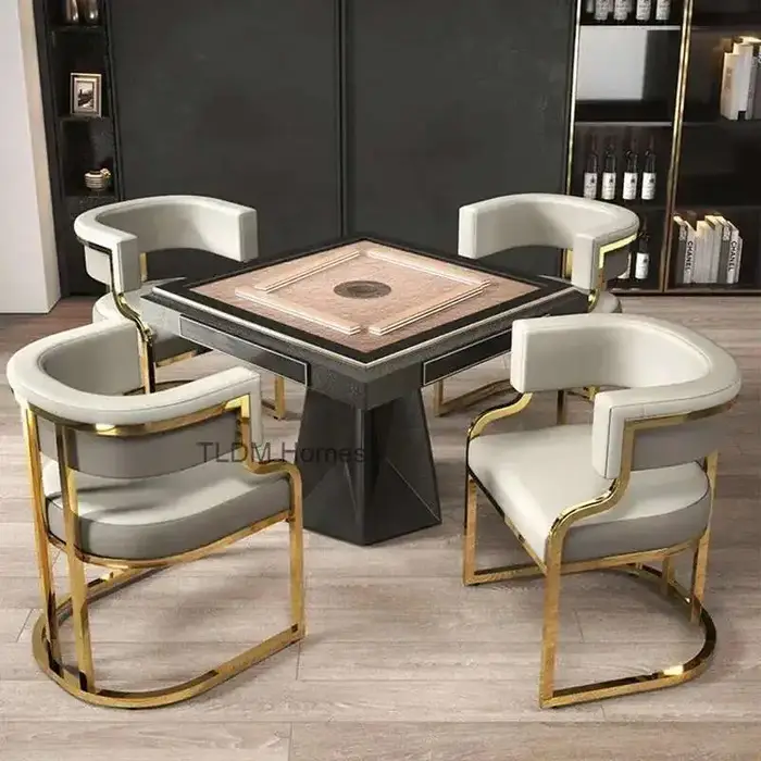 Chaises de salle à manger dorées de luxe, fauteuil à dossier en fer forgé, meubles de cuisine modern
