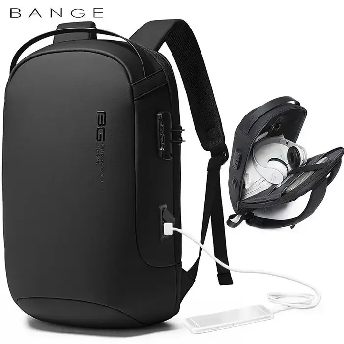 Bange-Sac à dos de voyage étanche pour homme, sacs à dos pour ordinateur portable, sacs d'école masc