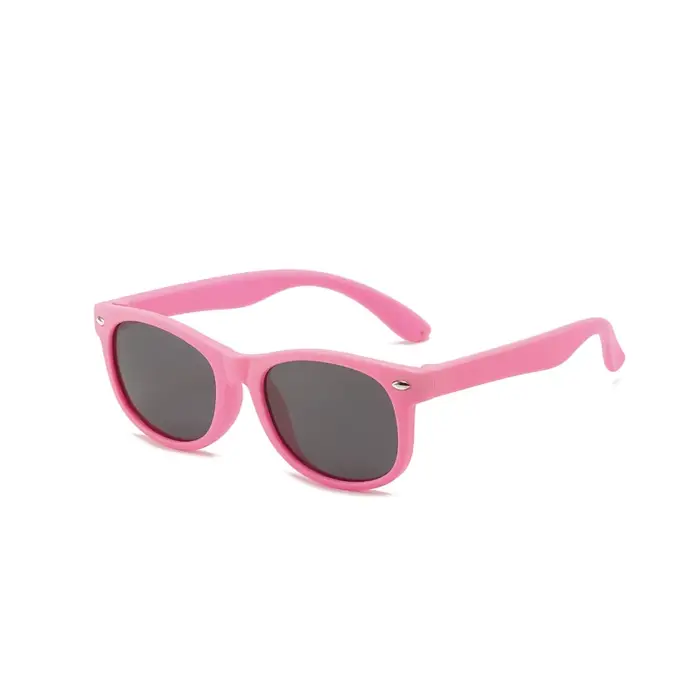 Lunettes de soleil polarisées pour enfants TR90, monture en Gel de Silicone, carrées classiques, pou