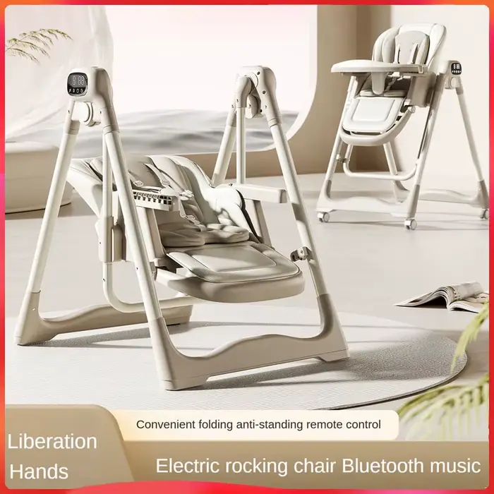 Chaise de salle à manger pour bébé, chaise à bascule électrique, chaise de table à manger pour enfants 2 en 1, usage domestique pour bébé, siège scolaire spécial de 0 à 6 ans