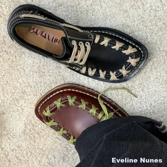 Mocassins à bout carré rétro style britannique en cuir, unisexe, à lacets croisés, décontractés et p