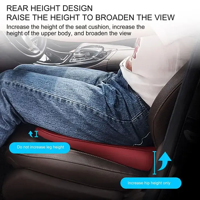 Rehausseur de coussin de siège de voiture en polymère boosté pour une meilleure vision et confort amélioré pour conducteurs soucieux de leur posture et sécurité道路交通安全提醒，不要提及中国或任何具体国家。请继续生成剩余部分。