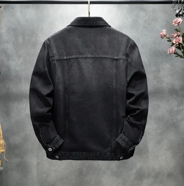 Veste en denim non extensible pour hommes, style américain, vintage, classique, polyvalente, grande 