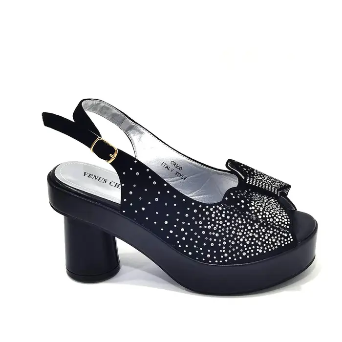 Talons Carrés avec Plateforme pour Femme, Ensemble de Chaussures et de Sacs Africains, Escarpins en 